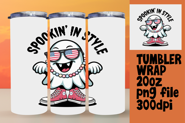 Crafty 20oz Tumbler Template , Funny Ghost