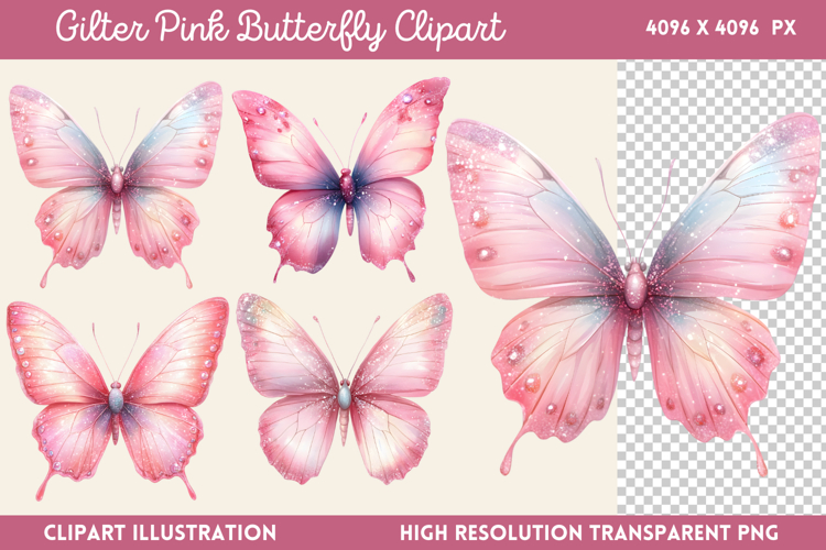 Pink Butterfly Clipart Image 10