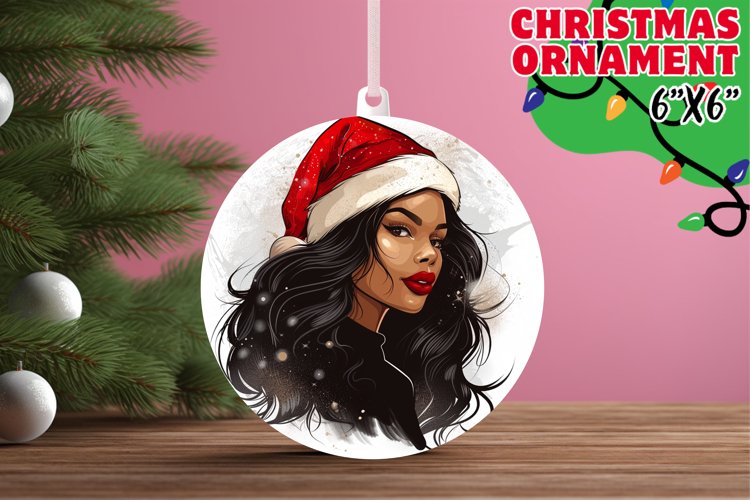 Blissful Keychain Round Style, Xmas Girl example image 1