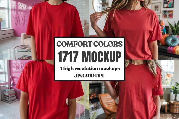 Comfort Colors 1717 Yellow T-Shirt Mockup
