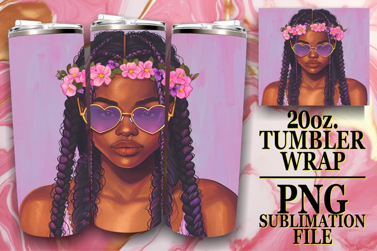 Summer Melanin Majesty: Vibrant Tumbler Sublimation