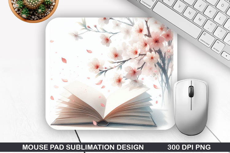 Book Flower Mouse Pad Sublimation, Animals Mouse Pad PNG