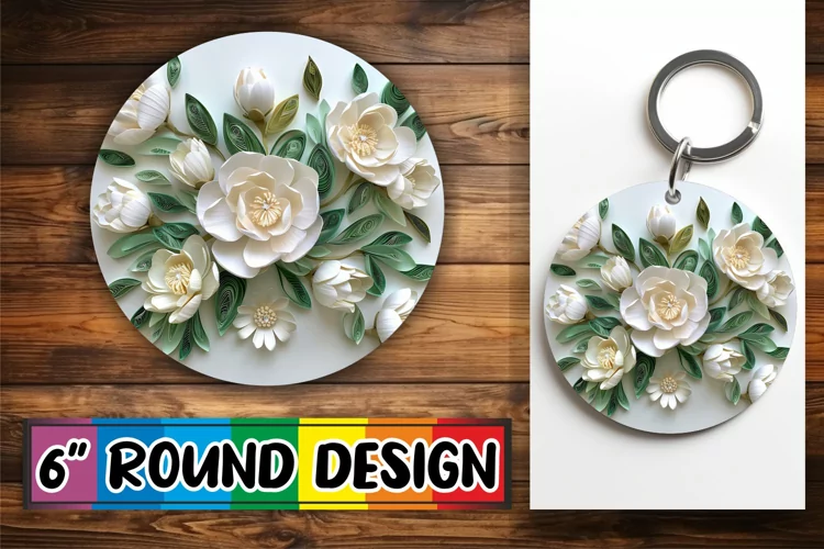 Elegant 3D Petal Keychain & Coaster