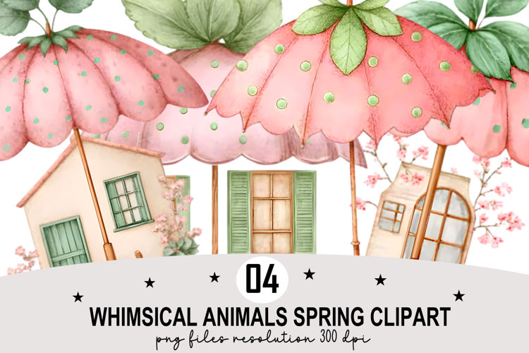 Whimsical Animals Spring Clipart Watercolor png