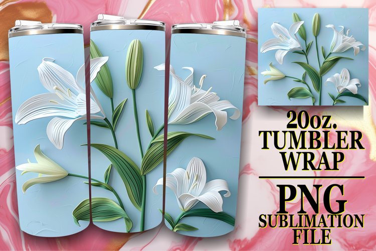 Blossom Radiance: 3D Tumbler Sublimation