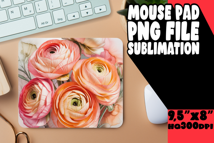 ENCHANTED MOUSE PAD FUN SUBLIMATION, Flowers