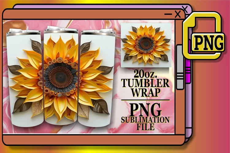 Vibrant Springtime Flower 3D Tumbler Design