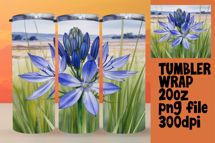 VIBRANT 20oz Tumbler Template for DIY , Flowers