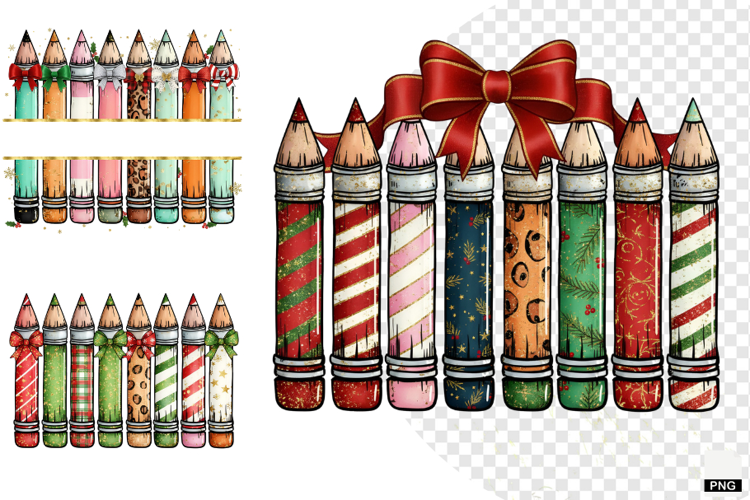 Christmas Teacher Pencils Clipart