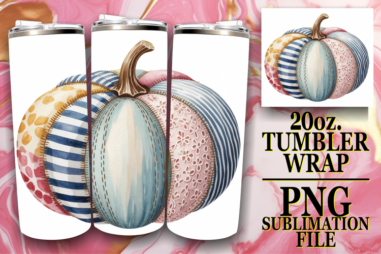 RADIANT SPIRITS 20oz TUMBLER WRAP, Pumpkin Watercolor
