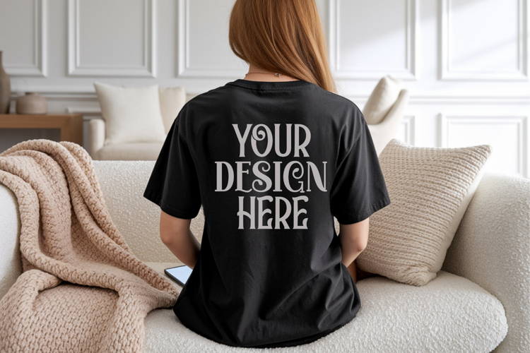 Black Tshirt Mockup Image 21