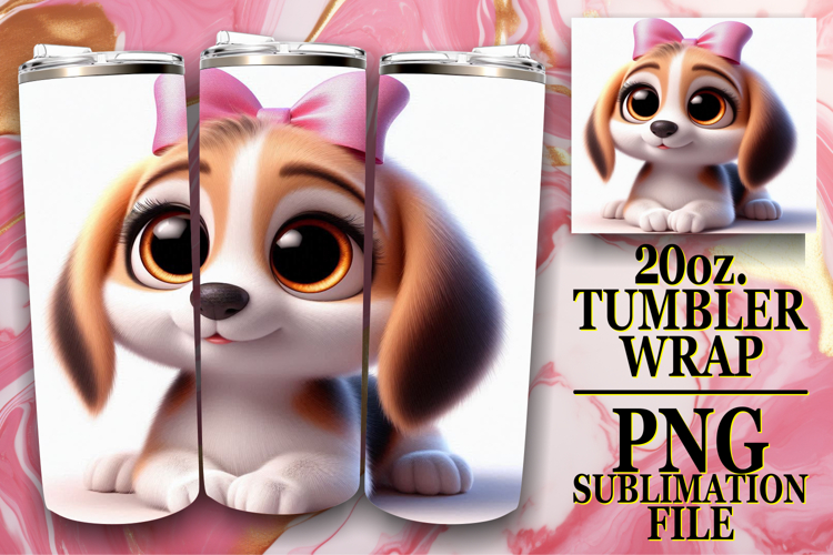 Sweet reflections 20oz tumbler wrap, 3D Dog