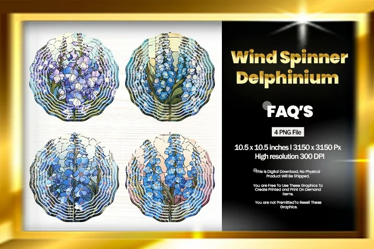 Delphinium Wind Spinner Sublimation - 04 Variations