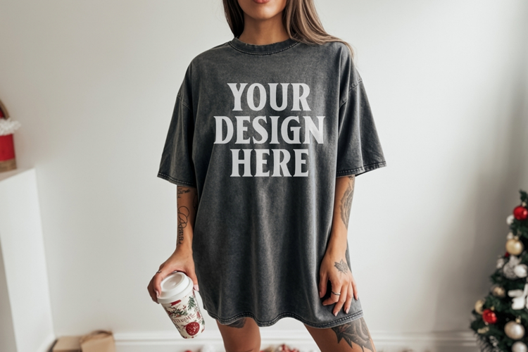 Pepper Christmas Comfort Colors 1717 TShirt Mockup, CC 1717