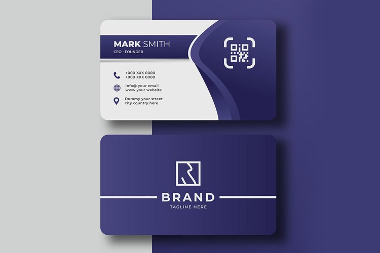 Creative Purple 3D Style Business Card example image 1