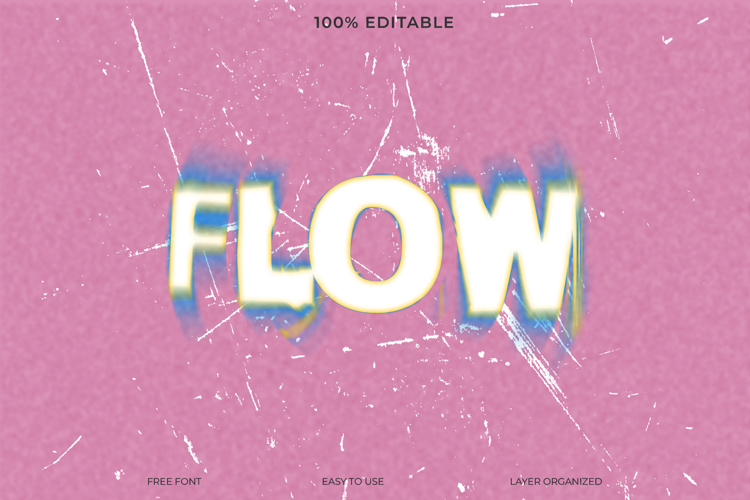 Flowing Blur Text Effect Graphic Design Template