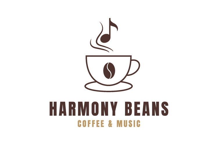 Coffee and Music Logo Design for Cafe or Jazz Club