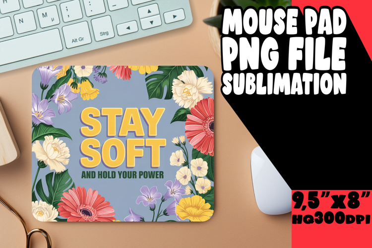 Sweet DESK PAD PNG Style, Flower Quote