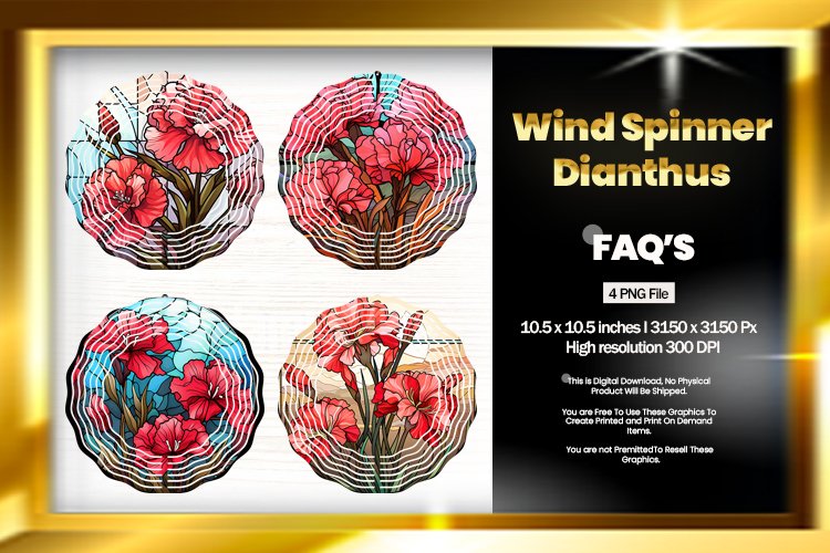 Dianthus Wind Spinner Sublimation - 04 Variations example image 1
