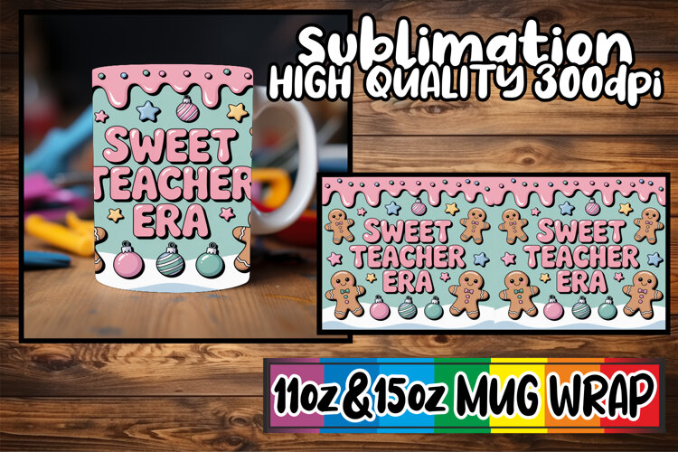 Sunshine bliss sublimation mug wrap, Teacher example image 1