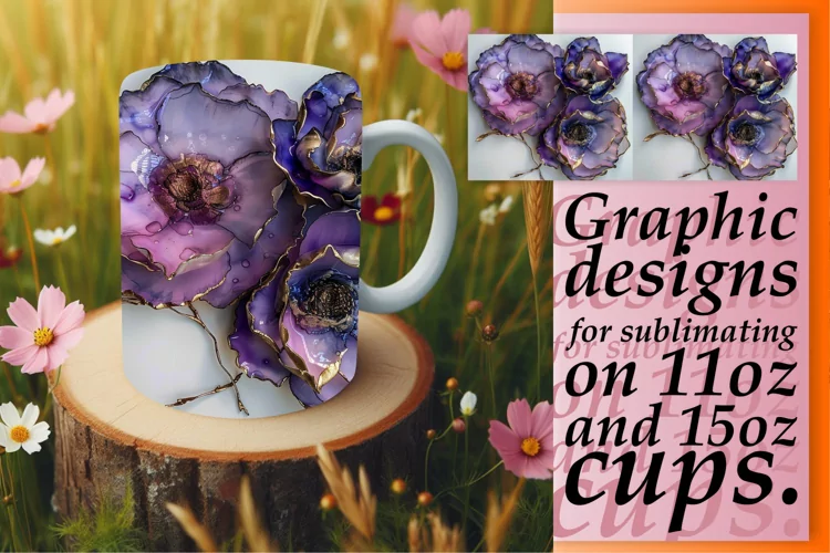 Radiant Flower Beauty Mug Wrap: Sublimation - 11oz/15oz