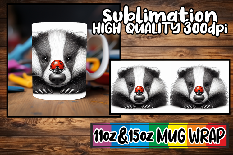 Whimsical views 11oz 15oz sublimation wrap, Cute Animals