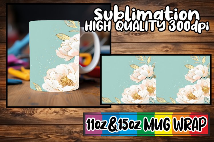 Splendid days sublimation mug wrap, Flower