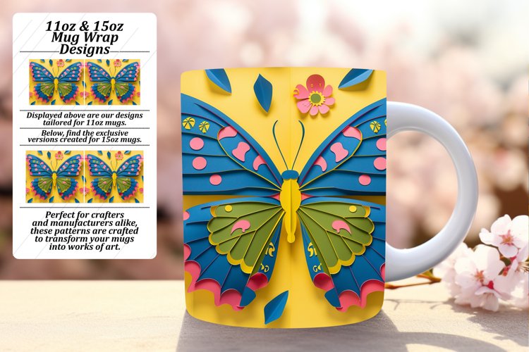 Chromatic Spring Butterfly Mug Wrap