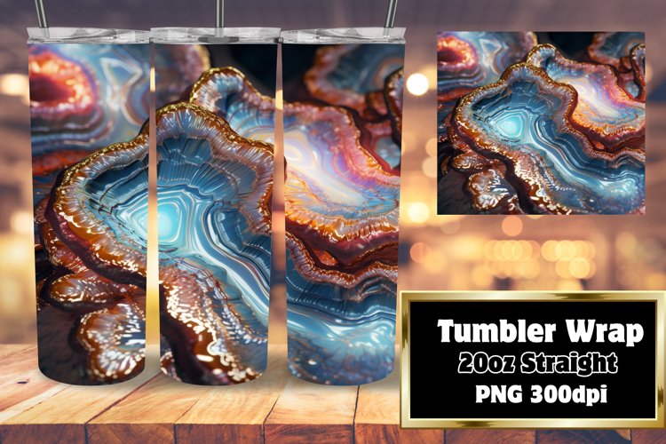 3D Glitter Agate Effect Tumbler Wrap 20oz