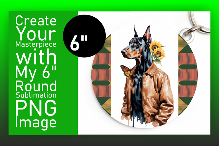 Charming Keychain Circle PNG Artwork , Cute Dog