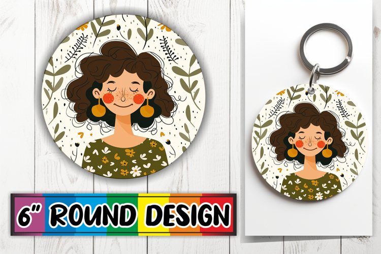 Stunning Watercolor Floral Round Design Sublimation PNG example image 1