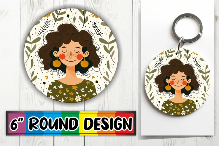 Stunning Watercolor Floral Round Design Sublimation PNG