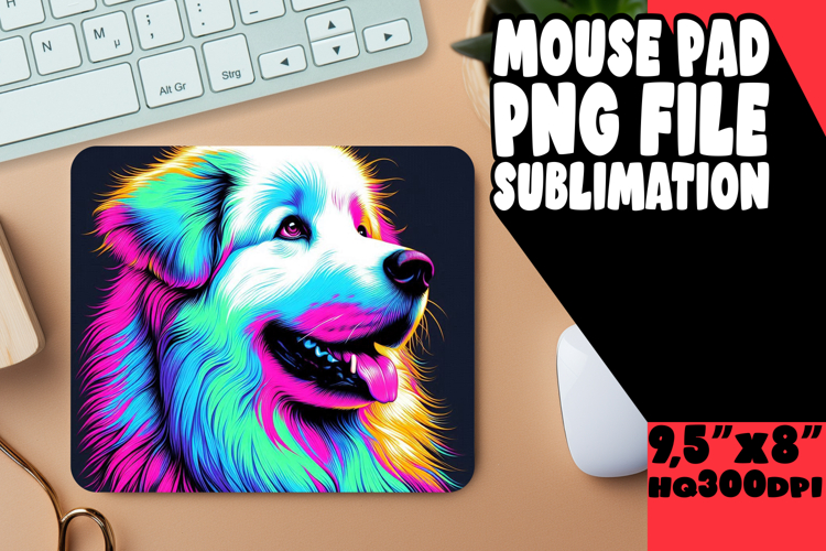 Bright Desk Pad Sublimation Design, Dog