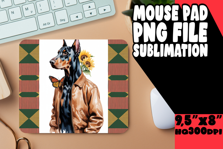 Cheerful MOUSE PAD Sublimation PNG, Cute Dog