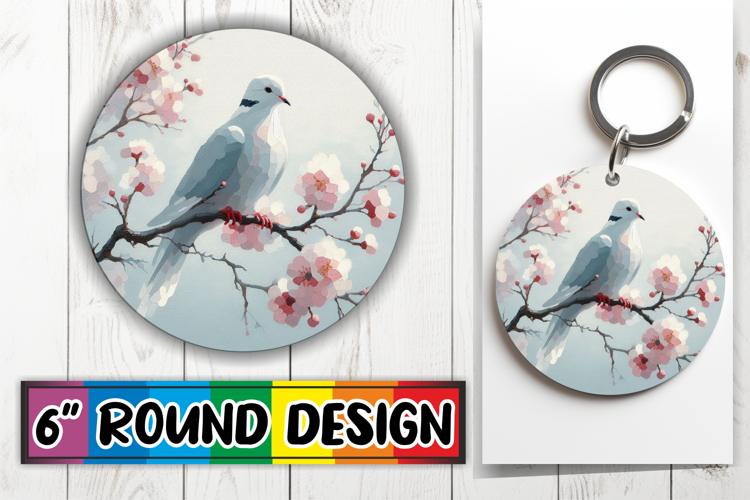 Bright Round Ornaments Sublimation PNG, Birds