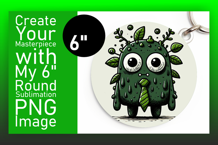 Lovely Round Design for Keychains , Monster