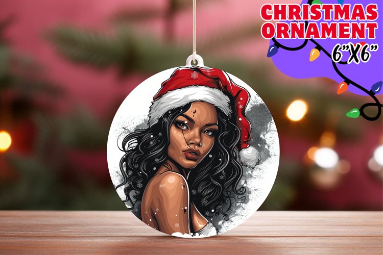 Whimsical Car Coaster Round, Xmas Girl example image 1