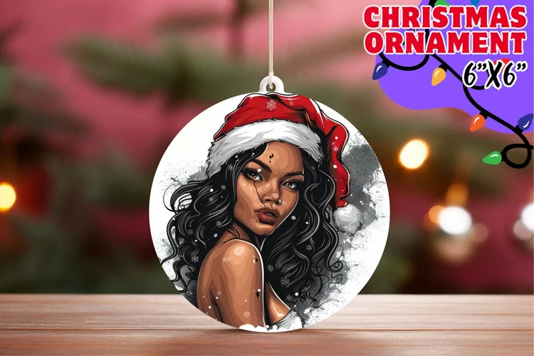 Whimsical Car Coaster Round, Xmas Girl
