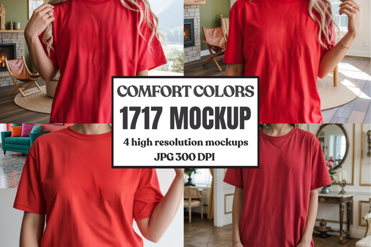 Comfort Colors 1717 Yellow T-Shirt Mockup