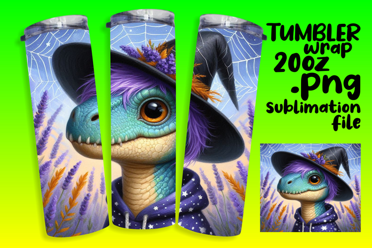 Inspired 20oz Tumbler Wrap Template , Halloween Dino