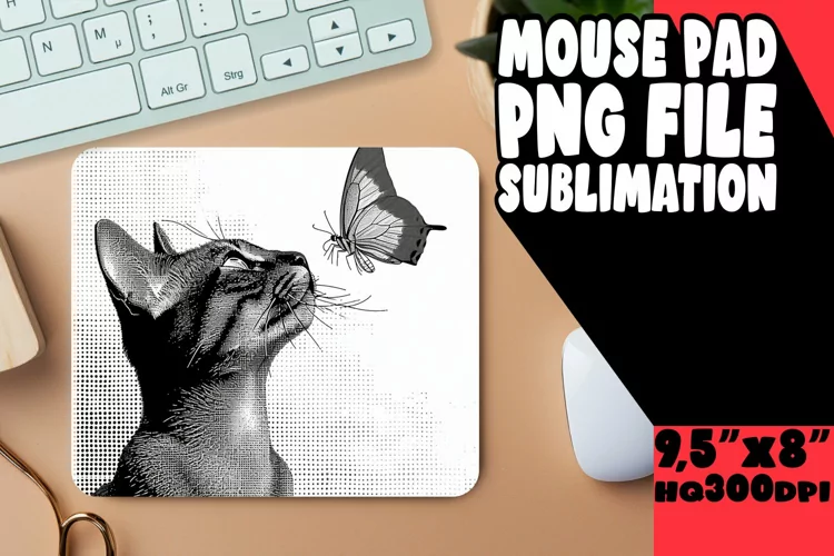 Charming Kitty Design Mouse Pad
