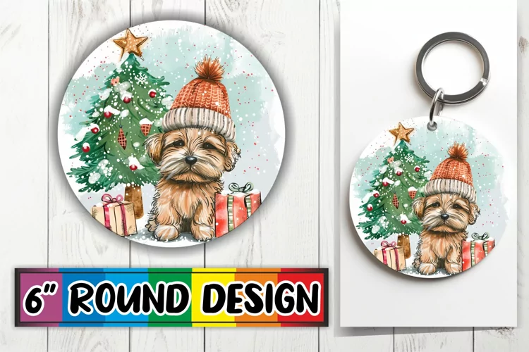 Winter Watercolor Animals Keychain Sublimation