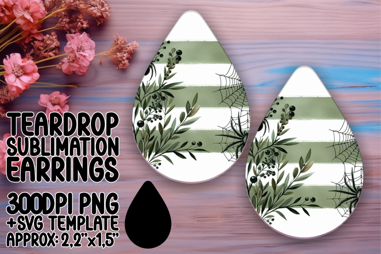Whimsical Teardrop Earrings Artwork PNG , Halloween