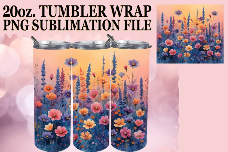 Radiant Flower Pattern Tumbler Wrap for Spring