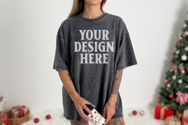 Pepper Christmas Comfort Colors 1717 TShirt Mockup, CC 1717