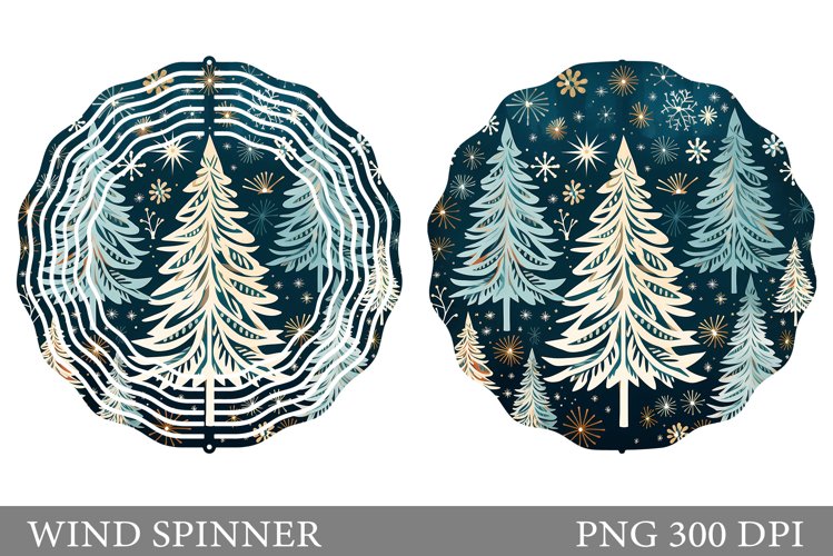 Christmas Tree Snowflakes Wind Spinner Sublimation