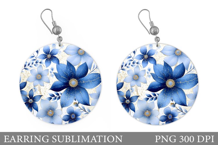 Flowers Earring Sublimation. Flowers Round Earring
