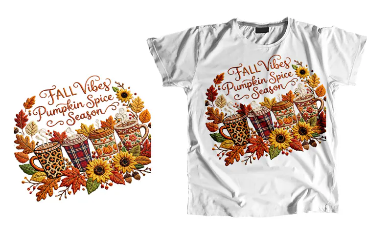 Fall Vibes Pumpkin Spice Season T-Shirt PNG