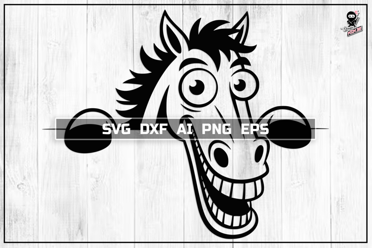 Silly Peeking Horse SVG, Funny Farm Animal Portrait Cut File