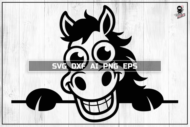 Silly Peeking Horse SVG, Funny Farm Animal Portrait Cut File